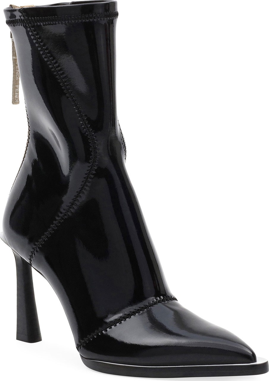 Fendi Neoprene Zip Pointed Booties