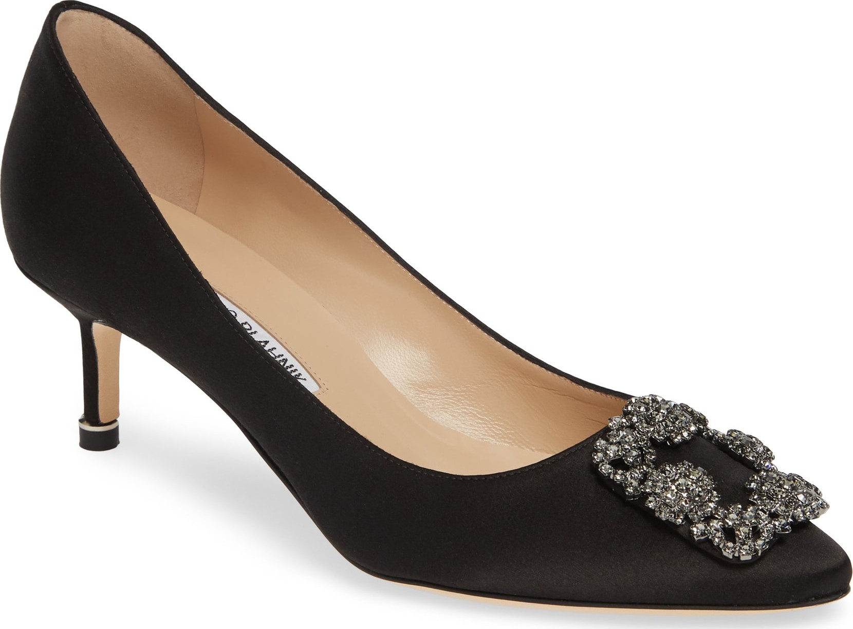 Manolo Blahnik Hangisi Crystal Embellished Pump