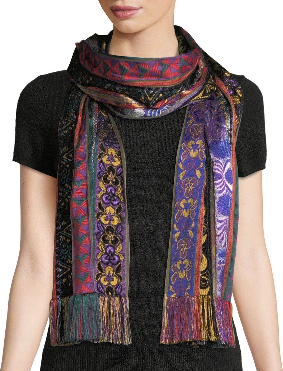 Etro Jacquard Fringe Scarf