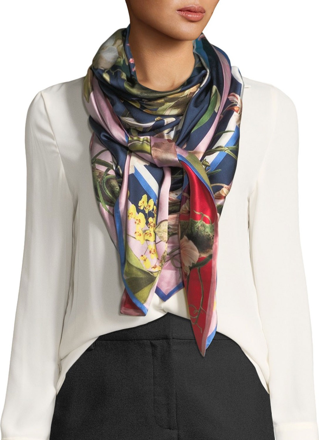 St. Piece Imelda Double-Sided Silk Floral Scarf
