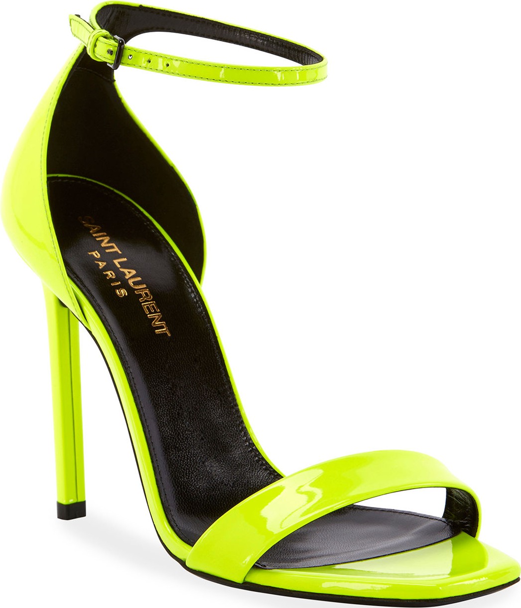 Saint Laurent Neon Patent Leather Sandals
