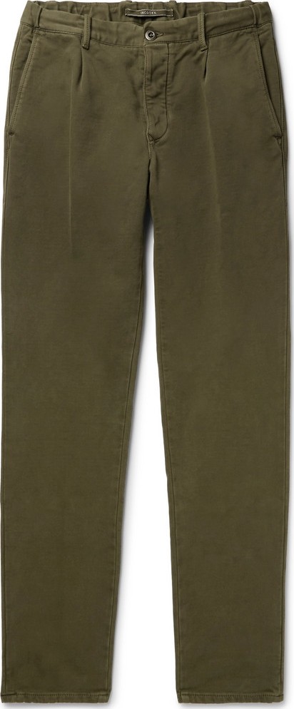Incotex Slim-Fit Garment-Dyed Cotton-Blend Trousers