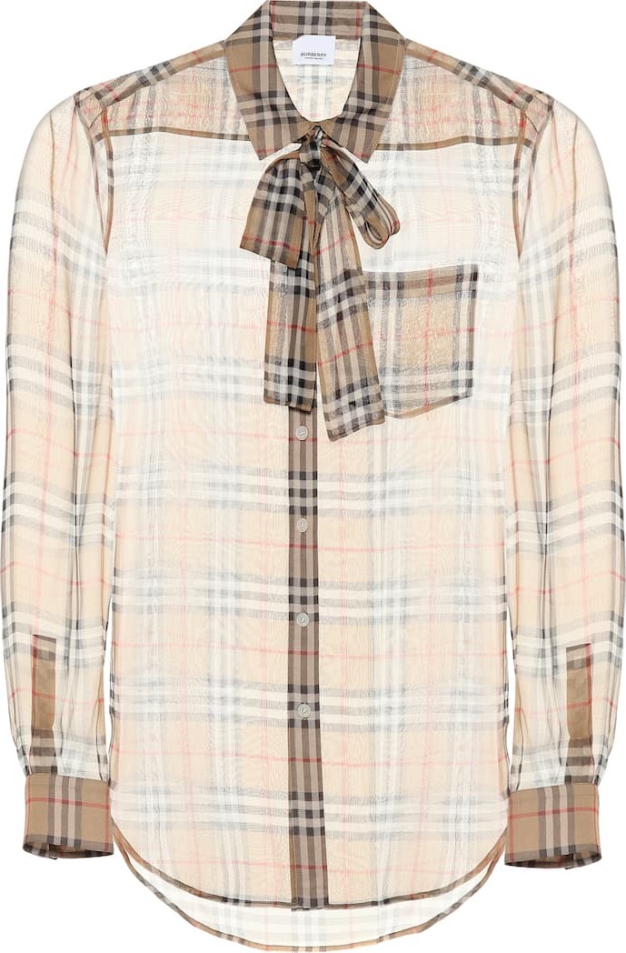 Burberry London England Check silk blouse