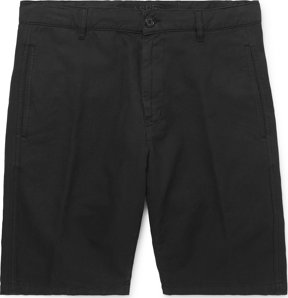 Aspesi Cotton and Linen-Blend Twill Shorts