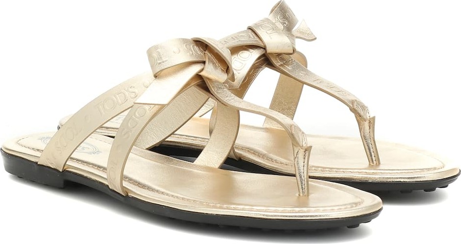 Tod's Metallic leather sandals