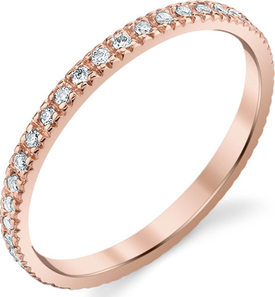 Sydney Evan 14k Rose Gold Diamond Eternity Band, Size 6.5