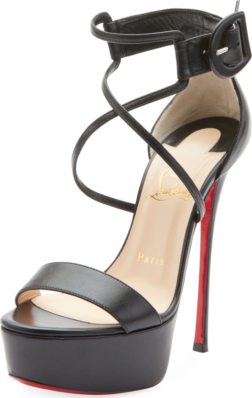 Christian Louboutin Choca 130mm Leather Platform Red Sole Sandal Christian Louboutin Choca 130mm Leather Platform Red Sole Sandal