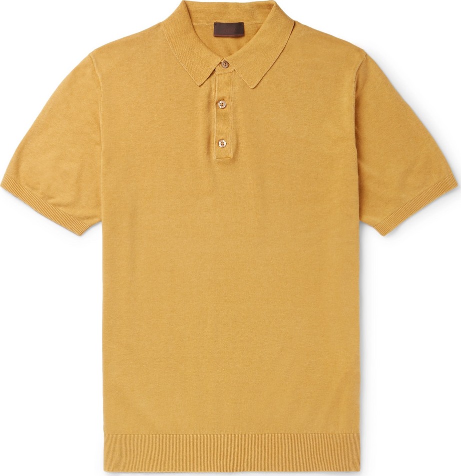 Altea Knitted Linen and Cotton-Blend Polo Shirt