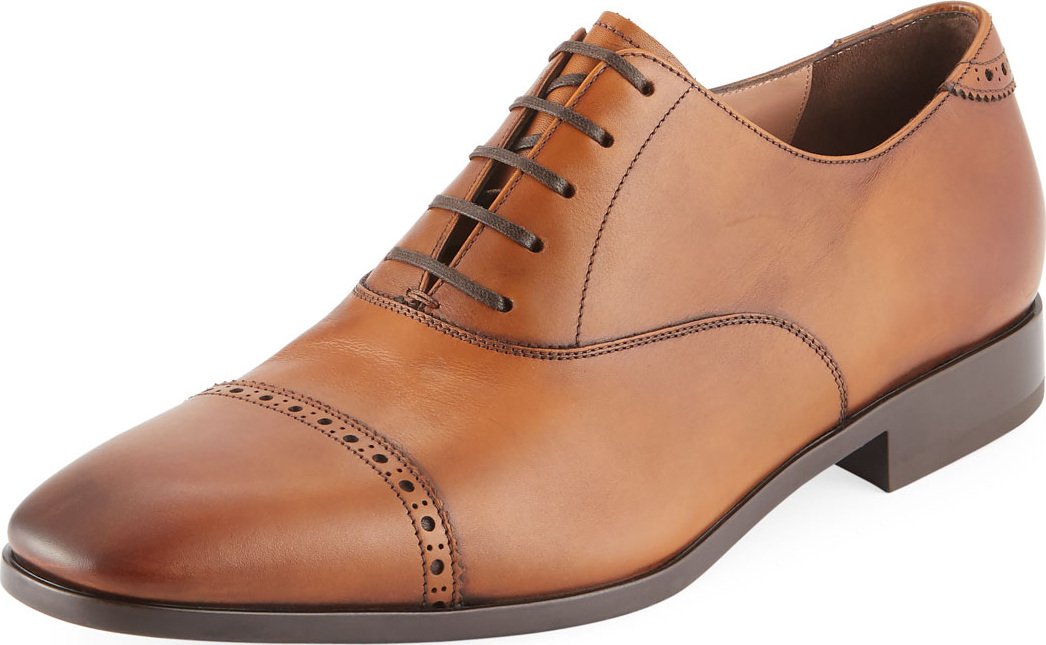 Salvatore Ferragamo Men's Boston Leather Lace-Up Dress Oxford