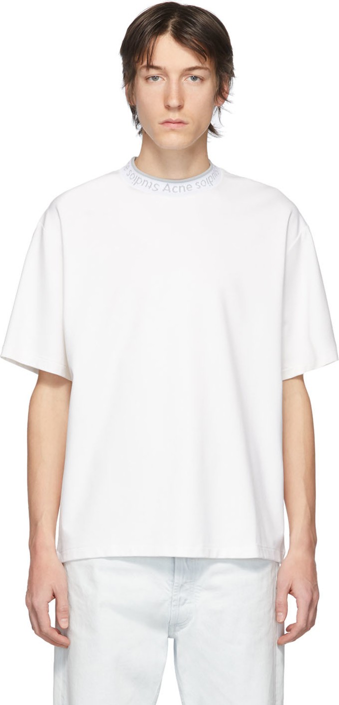 Acne Studios White Logo Rib Extorr T-Shirt