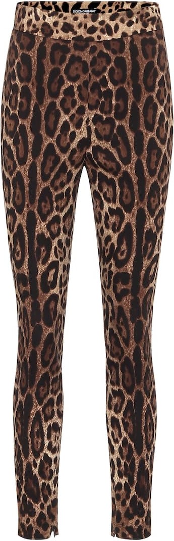 Dolce & Gabbana Leopard-print stretch-silk leggings