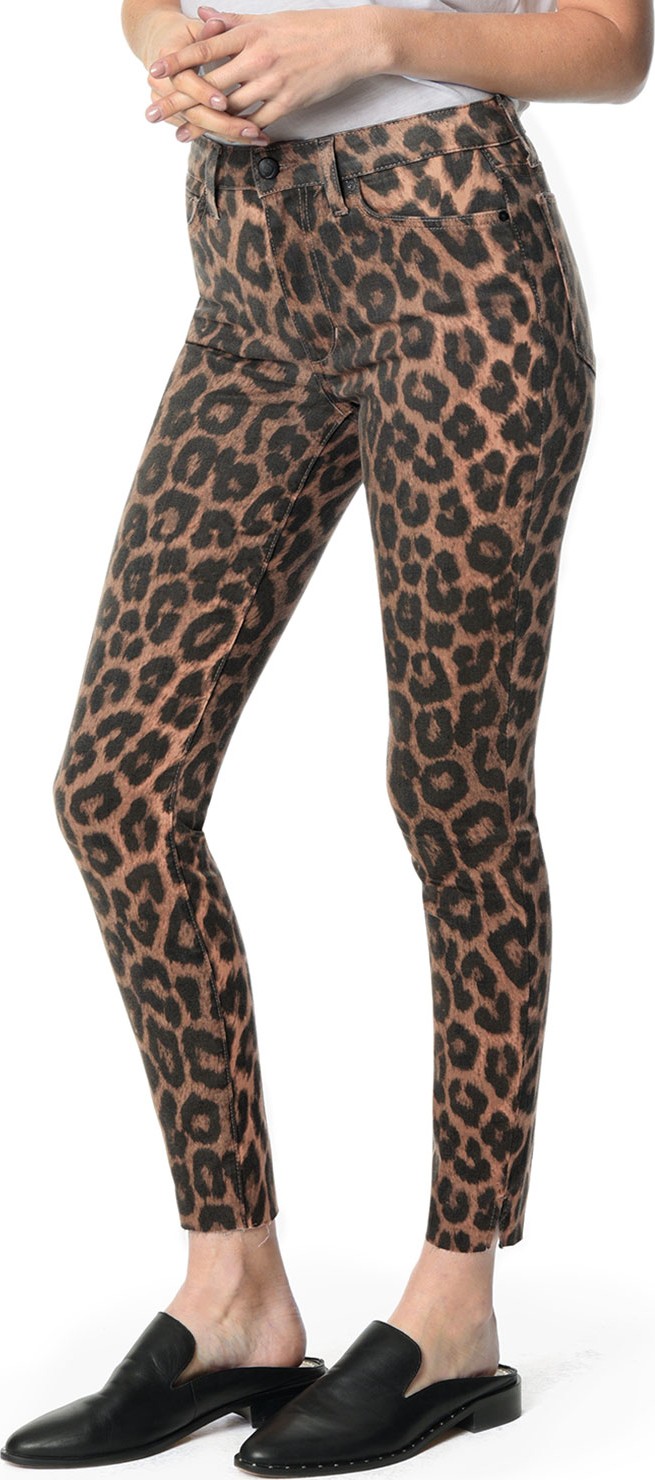 Joe's Jeans The Charlie Leopard-Print Raw-Hem Skinny Jeans
