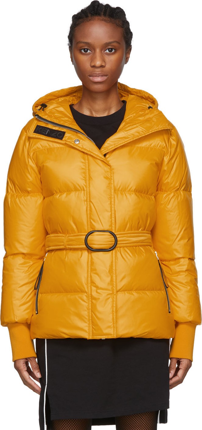 KENZO Orange Down Short Belted Puffa Jacket