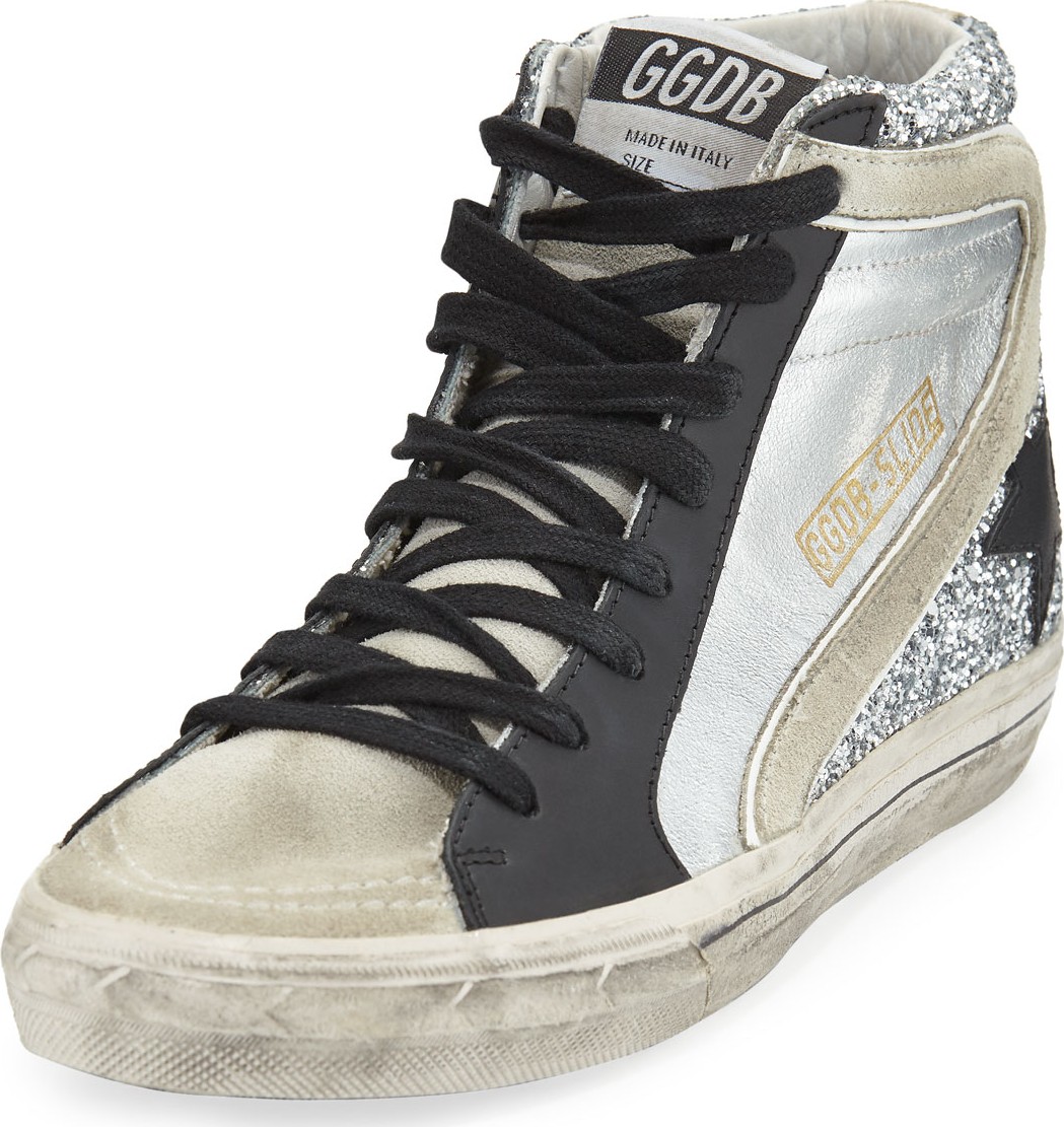 Golden Goose Deluxe Brand Slide Mixed High-Top Sneakers