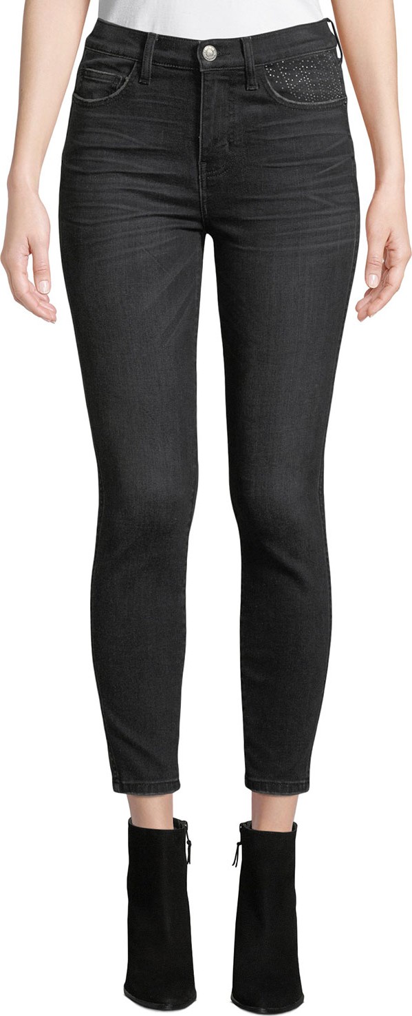 Current/Elliott The High Waist Stiletto Jeans with Embellishments