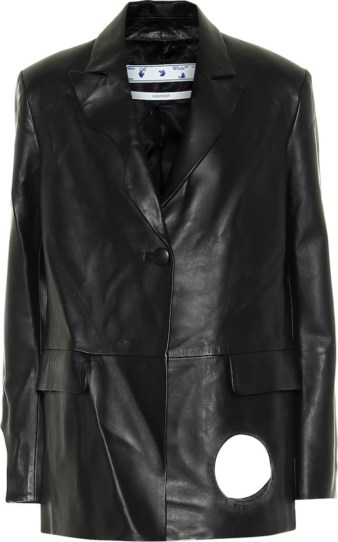 Off White Cut-out leather jacket