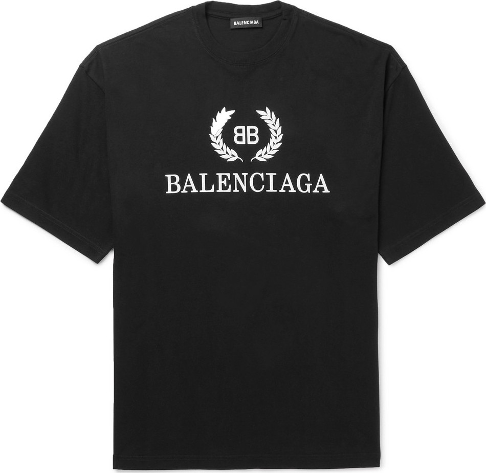 Balenciaga Oversized Logo-Print Cotton-Jersey T-Shirt