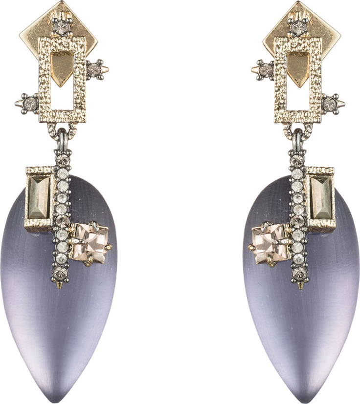 Alexis Bittar Brutalist Teardrop Earrings, Purple