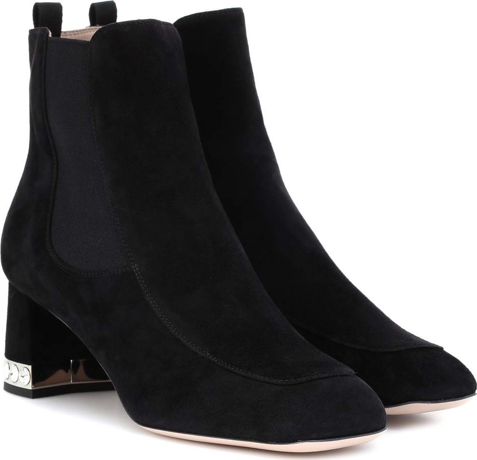 Miu Miu Embellished suede ankle boots