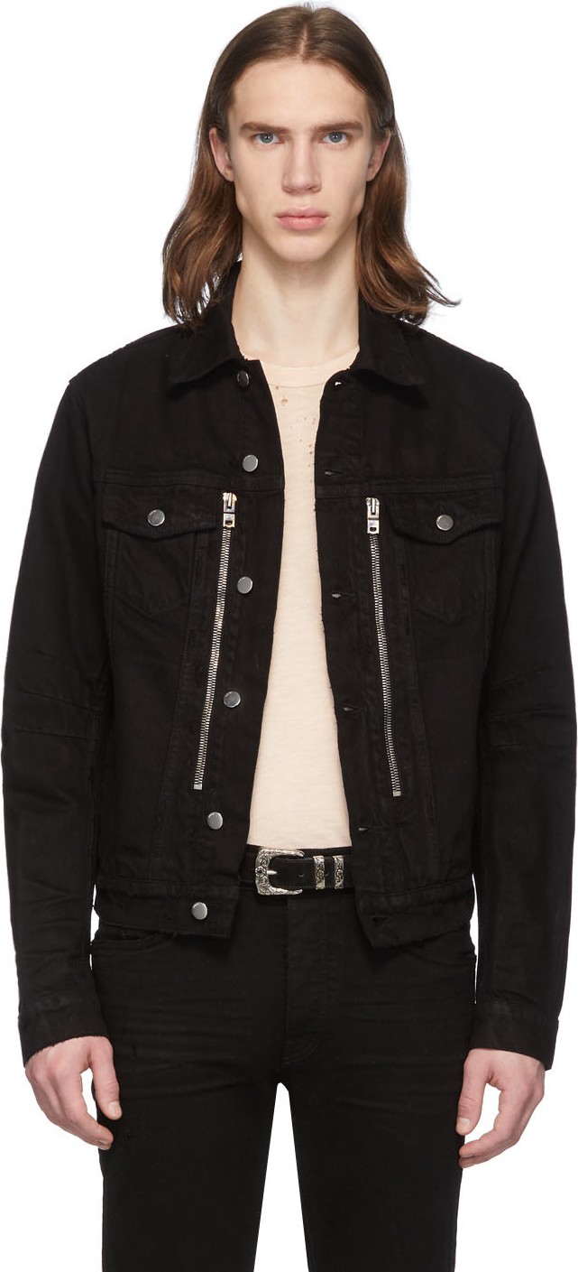 Amiri Black Denim MX2 Trucker Jacket