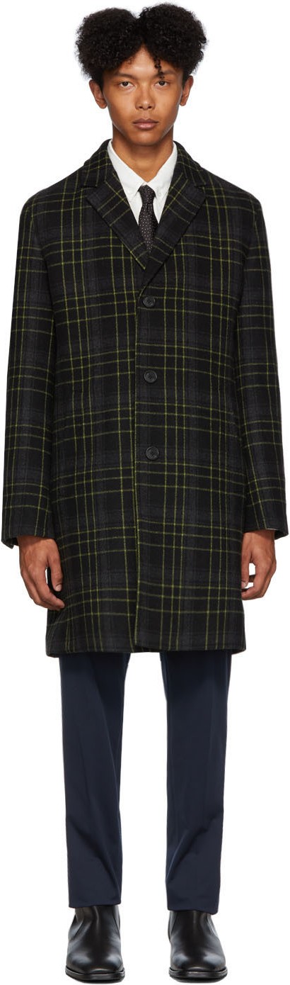 HUGO Black Check Malte 1941 Coat