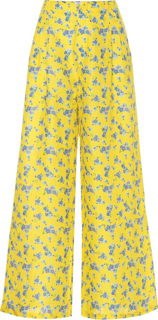 Gül Hürgel Floral linen wide-leg pants