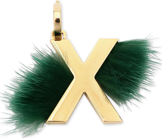 Fendi ABClick Letter X Mink Charm for Handbag, Multi