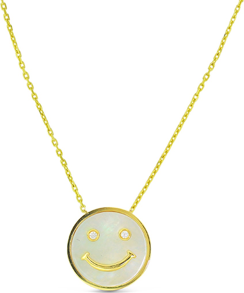 Frederic Sage 18k Diamond Smile Face Pendant Necklace