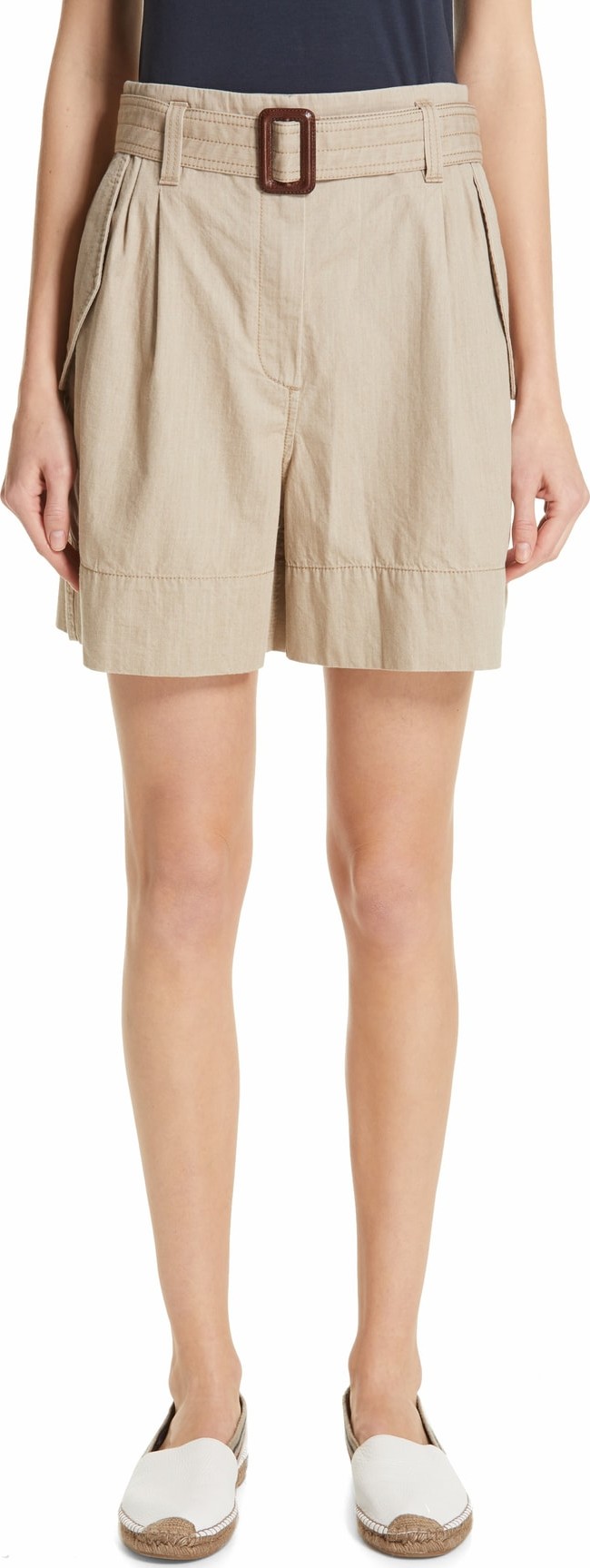 Brunello Cucinelli Belted Cotton Shorts