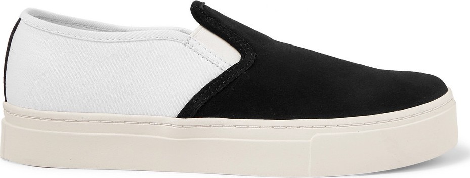 SATURDAYS NYC Cotton-Canvas and Suede Slip-On Sneakers