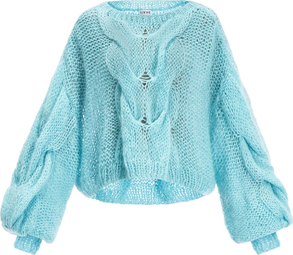 LOEWE Turquoise Cable Sweater