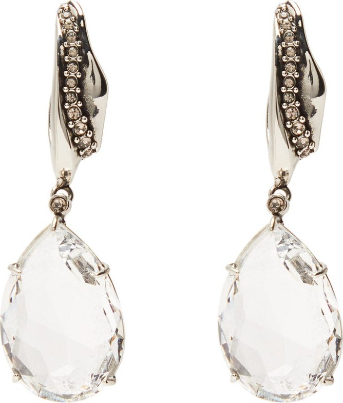 Alexander McQueen Crystal-drop pavé earrings