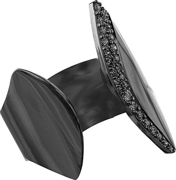 Lana 14K Black Gold Reckless Ring with Black Diamonds