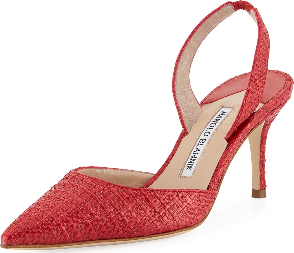 Manolo Blahnik Carolyne Textured Slingback 70mm Pump