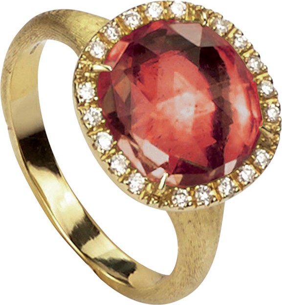 Marco Bicego Jaipur 18k Pink Tourmaline & Diamond Cocktail Ring