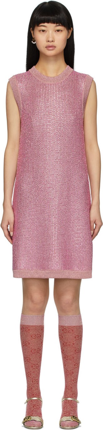 Gucci Pink Crystal Short Dress