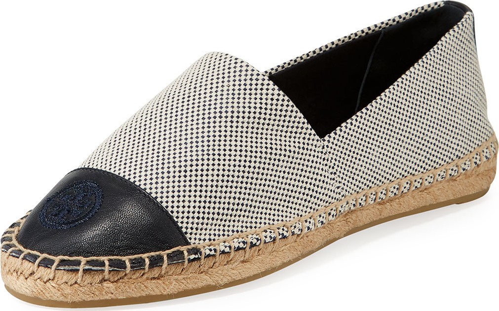 Tory Burch Colorblock Flat Canvas Espadrilles