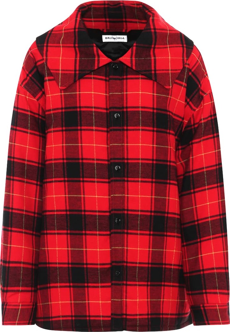 Balenciaga Checked cotton-flannel jacket