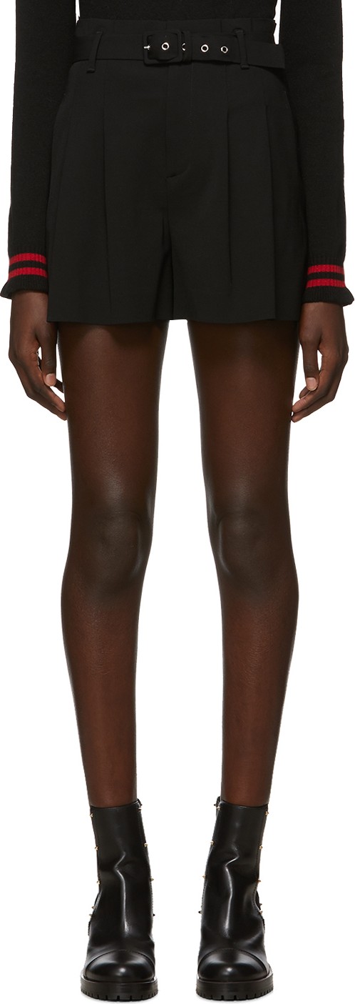 RED Valentino Black Belted Shorts