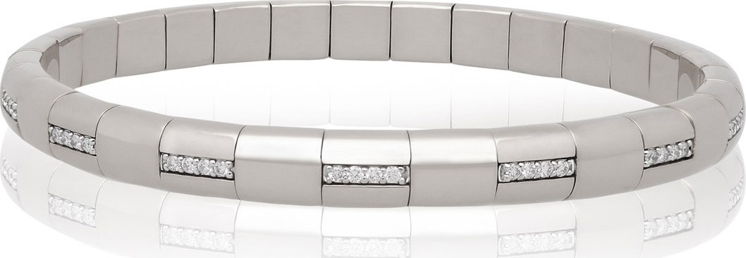 Roberto Demeglio PURA GOLD 18k White Gold Woven Diamond Bar Bracelet