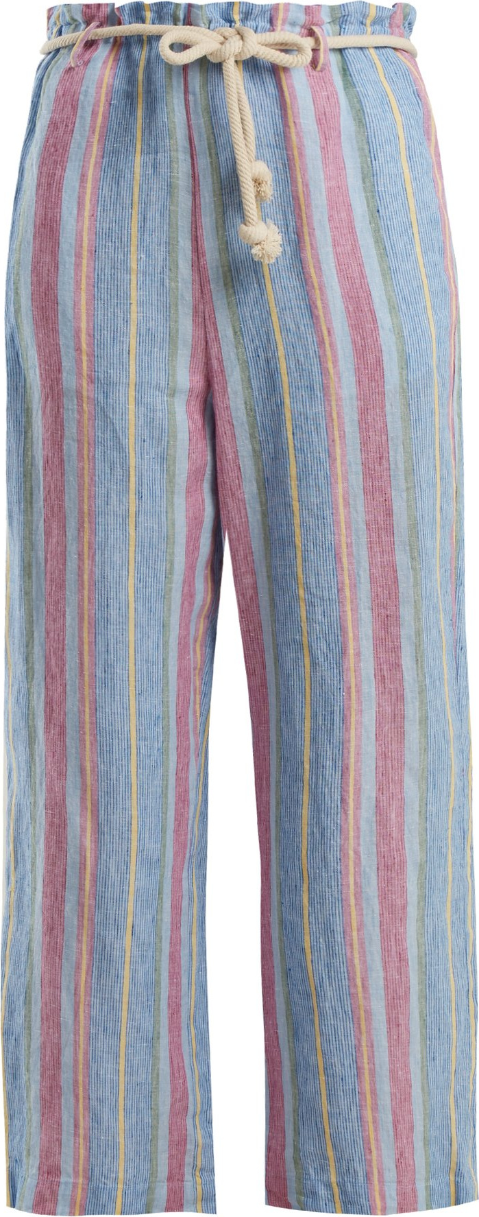 FRAME DENIM Tie-waist linen trousers