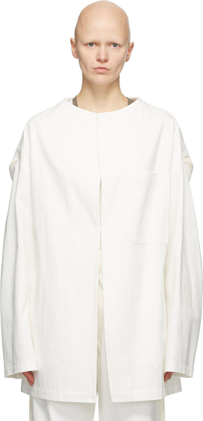 Y's By Yohji Yamamoto - White U-Drop Jacket