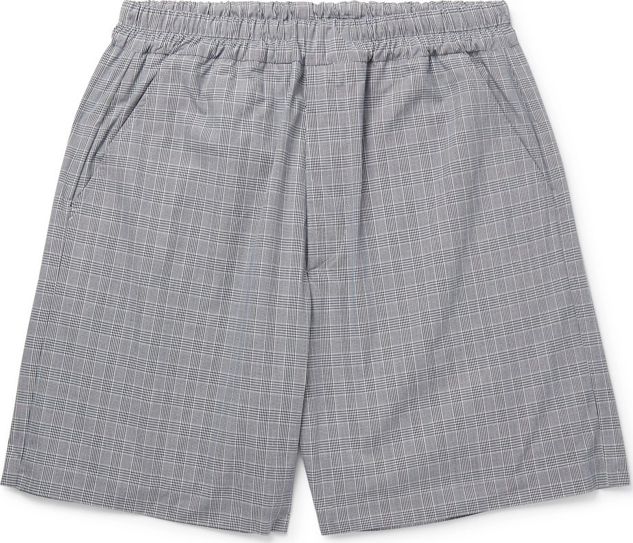 Très Bien Wide-Leg Prince of Wales Checked Cotton Shorts