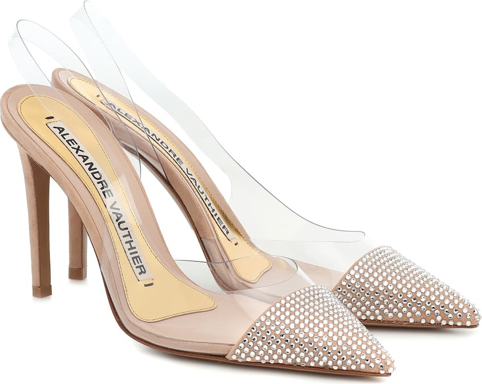Alexandre Vauthier Amber Ghost embellished suede pumps