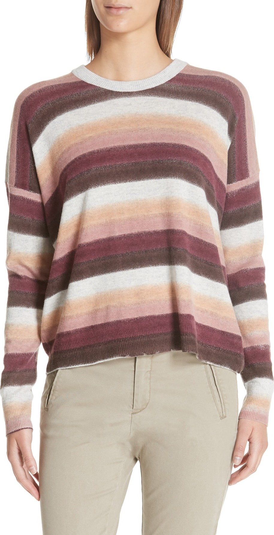 ATM Anthony Thomas Melillo Stripe Cotton & Cashmere Sweater