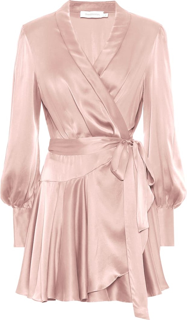 Zimmermann Exclusive to Mytheresa – Silk-satin wrap minidress