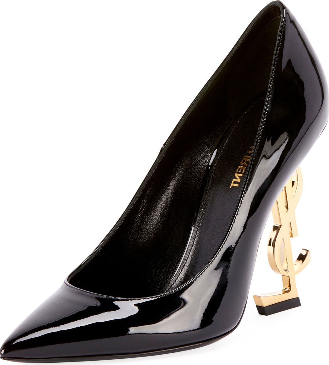 Saint Laurent OpYum Patent 110mm YSL-Heel Pumps - Golden Hardware