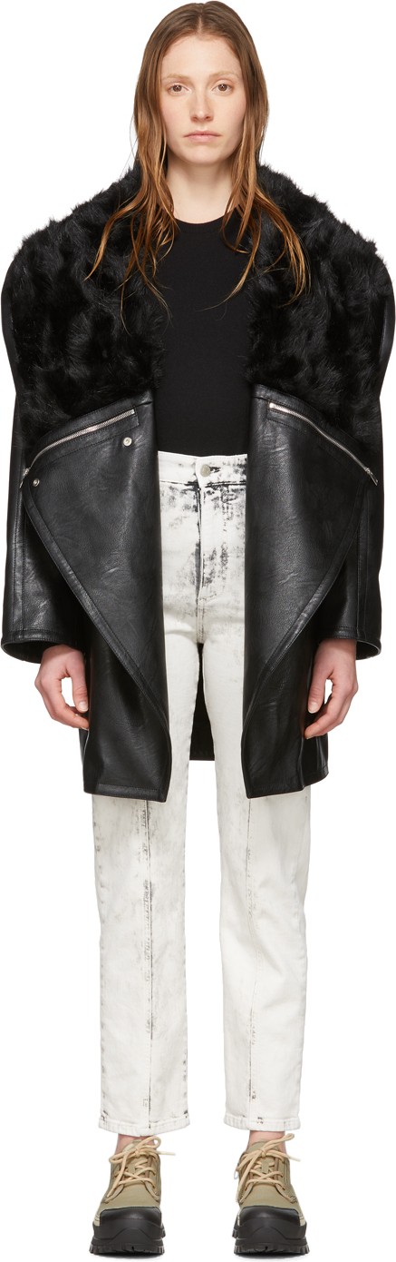 Stella McCartney Black Alter Shearling Biker Coat
