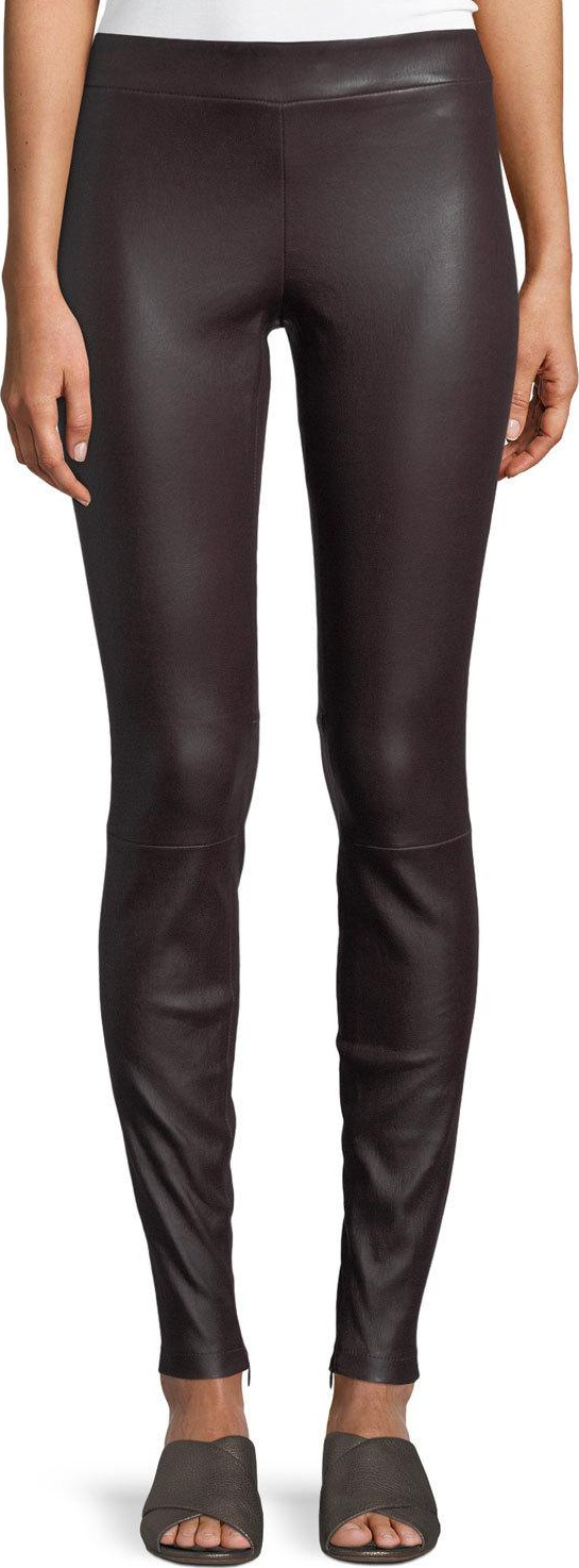 Vince Ankle-Zip Lamb Leather Leggings
