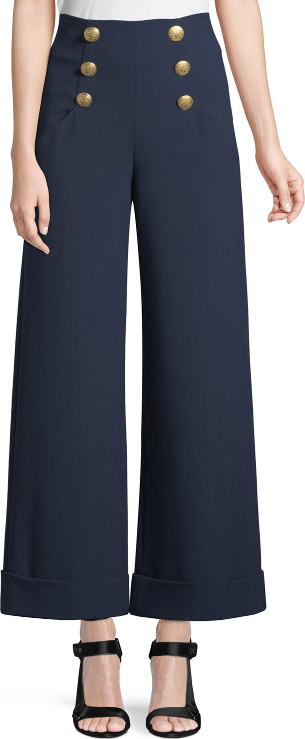 Alice + Olivia Ferris Cuffed Wide-Leg Sailor Pants